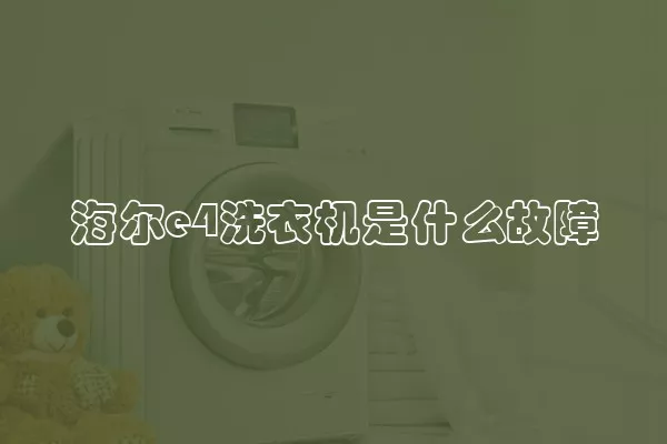 海尔e4洗衣机是什么故障